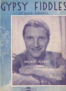 Vintage Sheet Music Gypsy Fiddles 1933 Mickey Alpert Cover Shot