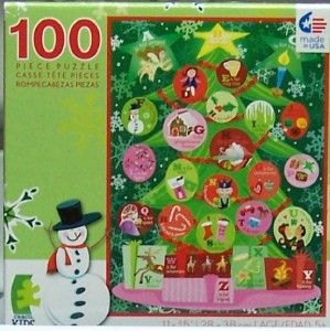 Ceaco Kids Holiday Magic Jigsaw Puzzle Alphabet Christmas Tree 100 Pcs 