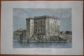 1879 Reclus Print Chateau of King Rene Tarascon France