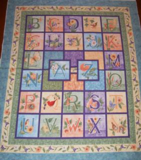 Poetic Letters Wall Hanging ABC Alphabet Fabric Panel 100 Cotton 36 x 