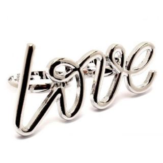 Love Two Finger Ring Word Art Cursive Letters Adjustable Silver Plate 