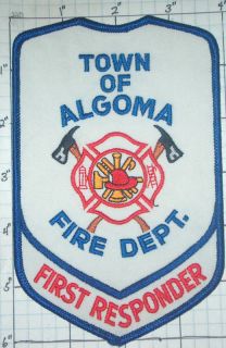 Wisconsin Algoma Fire Dept First Responder Patch