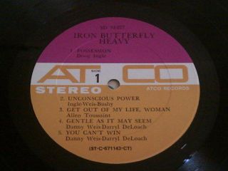 Iron Butterfly – Heavy RARE Purple Tan Label