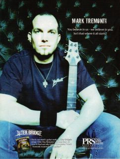 Alter Bridge Mark Tremonti Promo Ad 8x10 PRS Guitars One Day Remains 