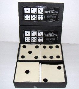   Restoration Hardware Appetizer Domino Poker Dice Plates Alton Brown