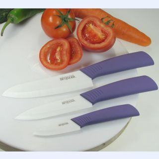   Ceramic Knife Kitchen Cutlery Knives Set With Purple Handle