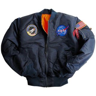 Alpha Kids MA 1 NASA Flight Jacket Replica Blue Boys