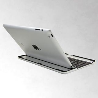 Metal Aluminum Case Bluetooth Wireless Keyboard for iPad 3 2 Black