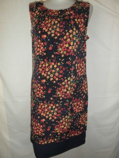 Allen B by Allen Schwartz Navy with Floral Print Sleeveless Dress Size 