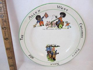 Allen West Golly Christmas Party Porcelain Plate c1925 Black Americana 