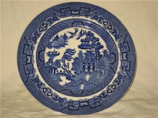 Allertons China Willow Blue Smooth Dinner Luncheon Plate England 