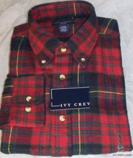 Mens Shirt Ivy Crew Classic Flannel Size Large