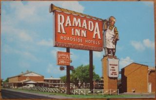 1970 Chrome Ad Postcard Ramada Inn Amarillo Texas TX