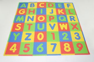 ABC & Numbers Multi Eva Foam Playmat Floor Mat Set by Tadpoles NEW