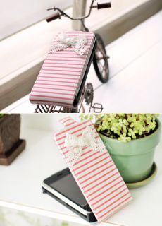 Amelie HAPPYMORI cute leather Korean case cover for iphone4, 4S 