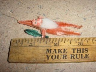 Beautiful very old SANTA CLAUS Fea ther Tree Christmas orn ament l 