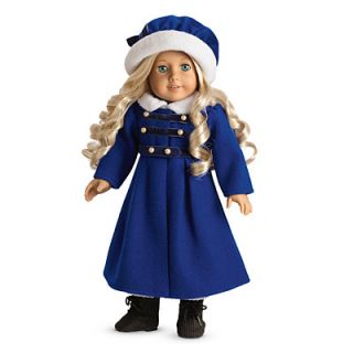 American Girl Carolines Winter Coat Cap for Dolls Hat Wool Blue New 