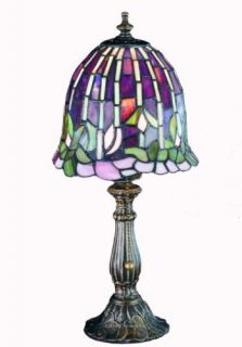 Flowering Lotus Tiffany Style Stained Glass Table Lamp