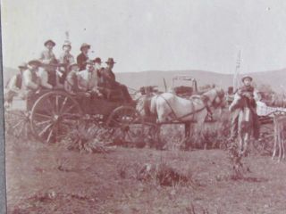 1900 Strange Men on Wagon Wearing Masks Out West Cabinet Photograph 