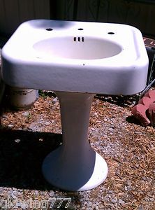 Vintage American Standard Cast Iron Sink and Pedestal