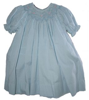 Blue Petit Ami Smocked Bishop Girl Dress Boutique