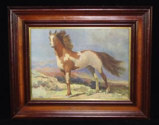 Antique Art Deco Robert Wesley Amick American Western Horse Lithograph 
