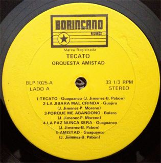Orquesta Amistad Tecato Mega rare Salsa Guaguanco Latin Borinquen LP 