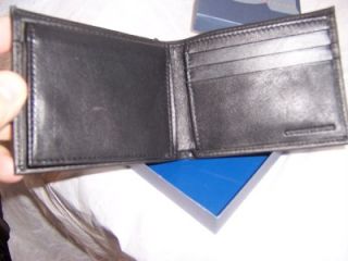 amity passcase genuine leather billfold wallet black