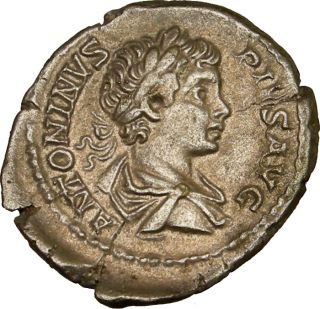 Caracalla Silver Roman Coin Dea Caelistis Tanit 201AD