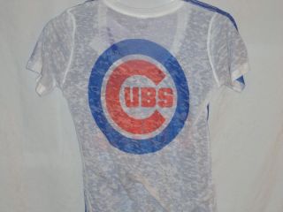 Chicago Cubs Alyssa Milano Burnout Shirt Touch Series Adult Medium 