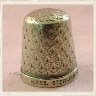 Vintage Solid Sterling Silver Thimble, H.G.&S., The SPA, England