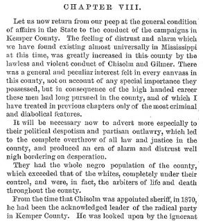 Kemper County Vindicated, and a Peep at Radical Rule in Mississippi