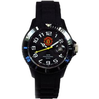 Manchester United FC Analogue Black Silicone Strap Mens Watch GA2908 