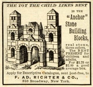   AD Richter & Co Broadway NY Anchor Stone Building Blocks Children Toys