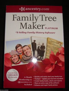 Ancestry com Family Tree Maker Platinum 2012 New SEALED