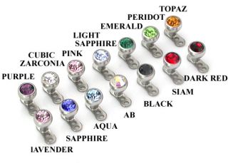 14g Internal Replacement Gem Ball in 2 Sizes 5mm or 6mm 1 Piece Design 
