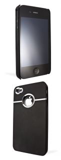 Deluxe Black Cover w Chrome for iPhone 4 4G Case Protector Apple 4S 