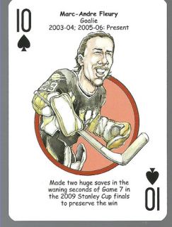 Marc Andre Fleury Pittsburgh Penguins Playing Card