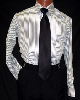 andrew fezza white black stripe shirt medium 32 33