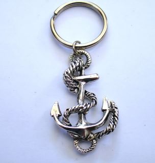 NEW NAUTICAL Anchor keyring . Its made of antique silver plated zinc 