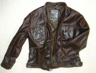 Florence Italy Italian Leather Jacket Espresso Brown Cafe Racer 