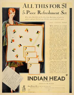   Piece Refreshment Set Indian Head Cloth Amory   ORIGINAL ADVERTISING