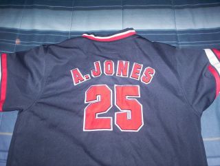   Atlanta Braves Button Jersey Youth XL Embroidered Andruw Jones