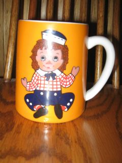 Vintage 1971 RAGGEDY ANN & ANDY Music Box Ceramic Cup Mug Schmid Bros 