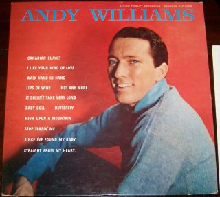 Selftitled Andy Williams Album on Cadence Vinyl LP Alternate Cover 