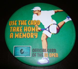 2004 US Open American Express Card Andy Roddick Large Metal Round Pin 