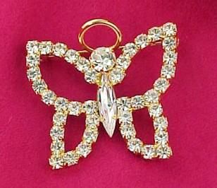 Elegant Crystal Rhinestone Angel Butterfly Pin Brooch