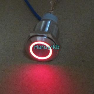 Angel Eye red Led 16mm 12V stainless Steel Switch Latching Push Button 