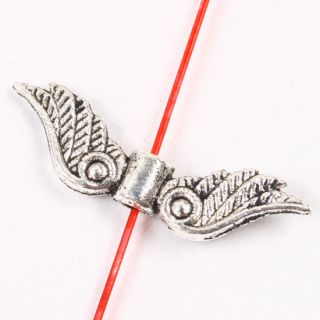 80pcs Tibetan Silver Angel Wings Spacer Beads Lovely