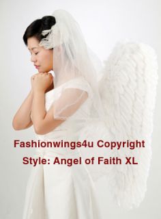 White XL Feather Angel Wings Archangel Dove Wedding Portrait Glamour 